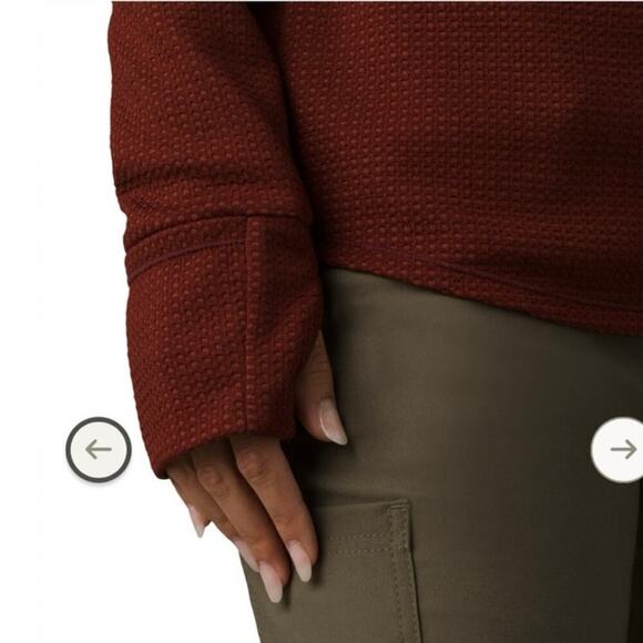 Prana Burgundy Long Sleeve Half Zip Wool Wensley Top Size S - Picture 7 of 12